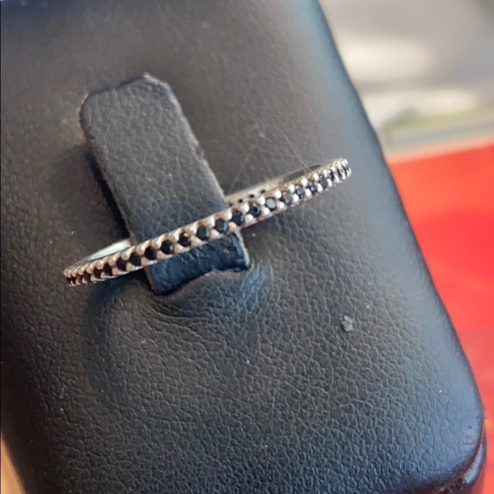Brand New Black cubic zirconia pave ring